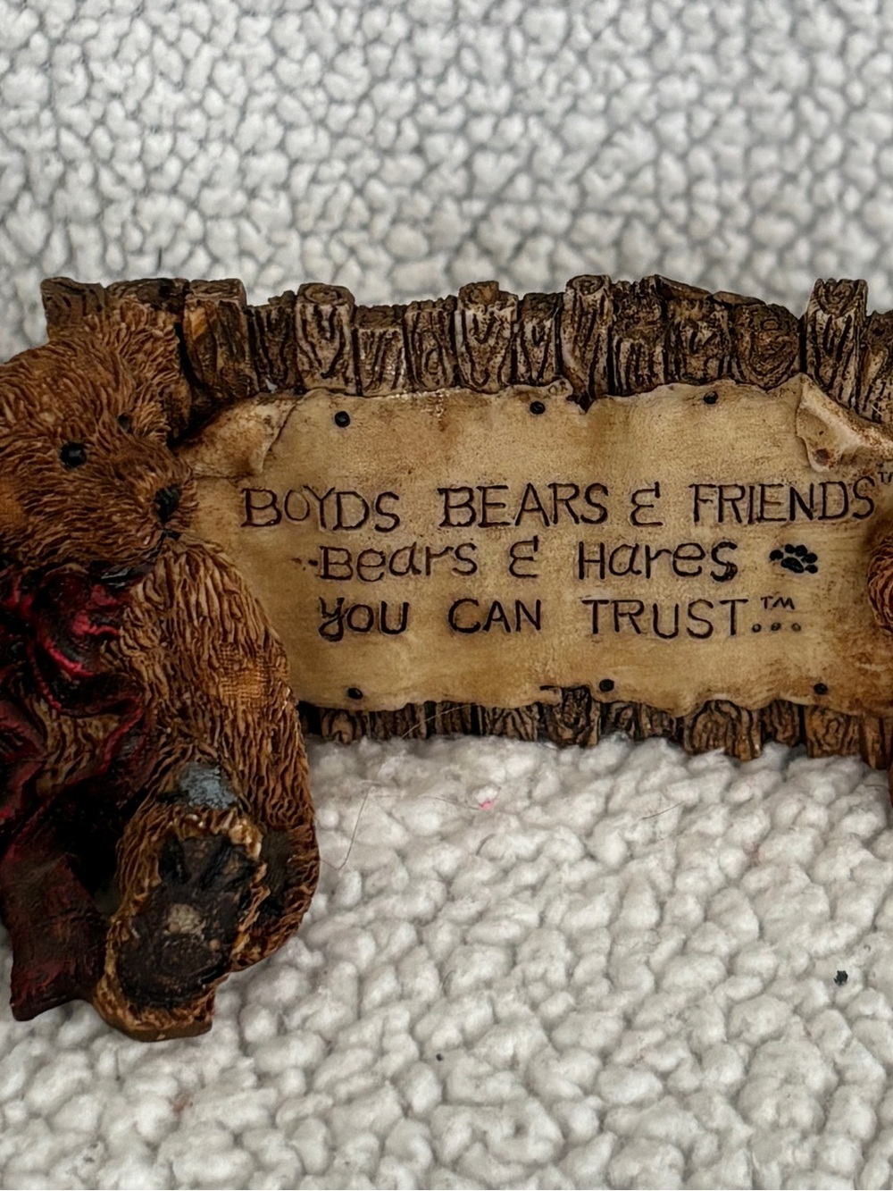 Boyds Bears Brown and Tan Plaque Figurine Resin Vintage